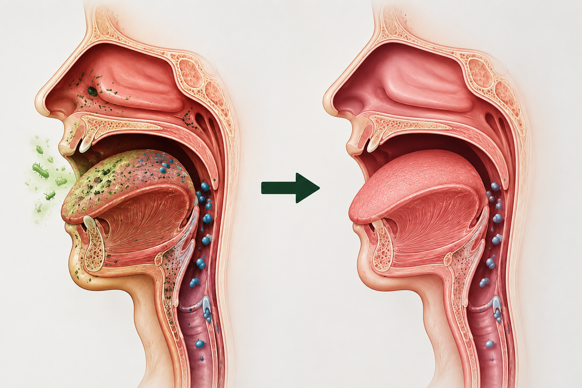 Illustration comparative du microbiome buccal